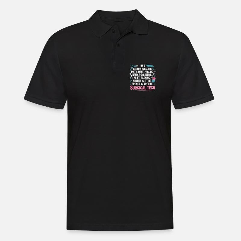 Surgical Tech Power Wortkunst - Männer Poloshirt - Schwarz