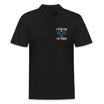 Ich kann kein Padel haben - Männer Poloshirt - Schwarz - Vorne - Kai (181cm)