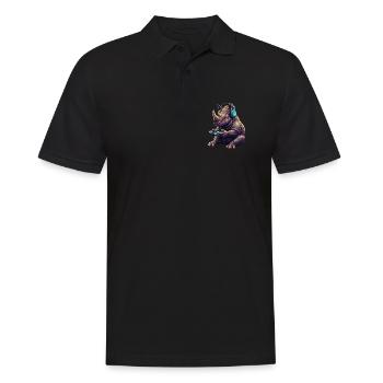 Rhino Gaming Jeux vidéo d’animaux Drôle Rhino - Polo Homme - noir - Devant - Kai (181cm)