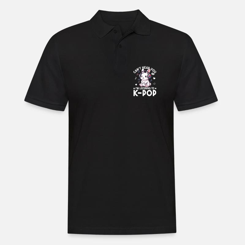 K-Pop Häschen – Süßes Musik Fan Statement - Männer Poloshirt - Schwarz