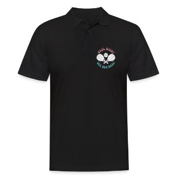 Jeu de padel : NE PLEURE PAS, PRENDS LE BALLON ! Amusement - Polo Homme - noir - Devant - Kai (181cm)