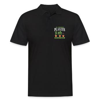 Je Choisis Plantes Pas Humains Lustiger - Polo Homme - noir - Devant - Kai (181cm)
