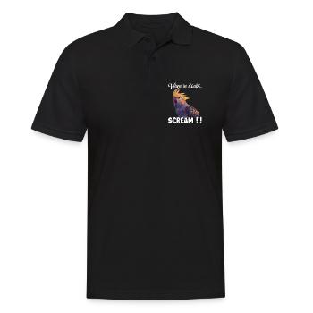 Cockatiel Meme T, funny screaming nymph - Men's Polo Shirt - black - Front - Kai (181cm)