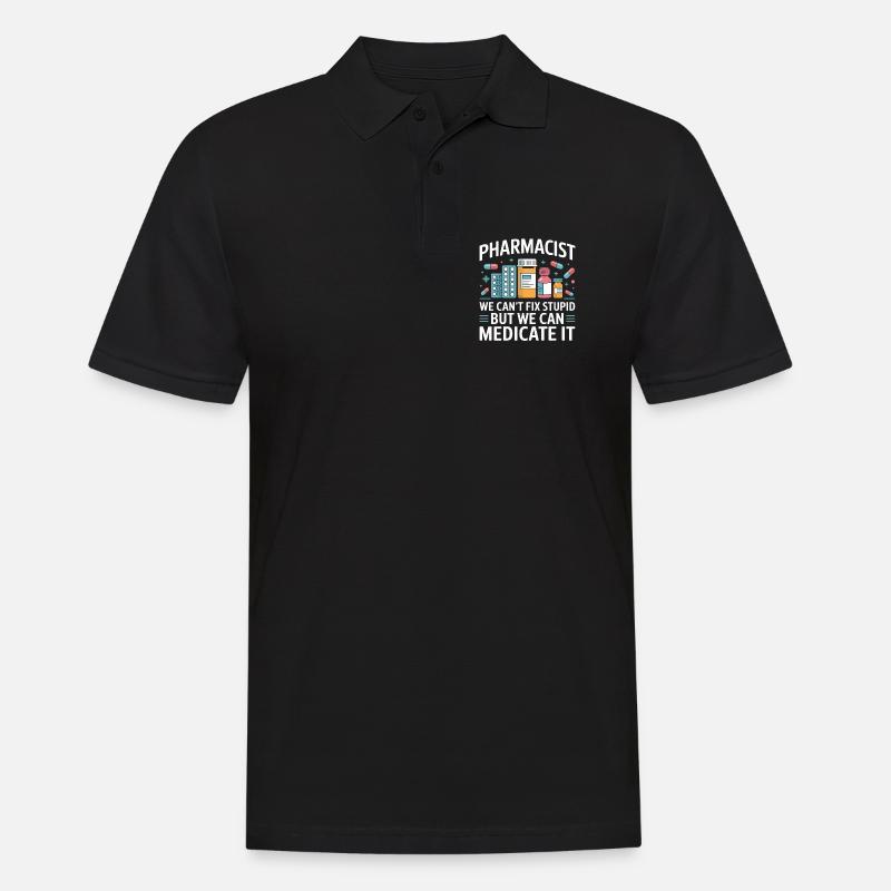 Apotheker Spruch: Medicate It - Männer Poloshirt - Schwarz