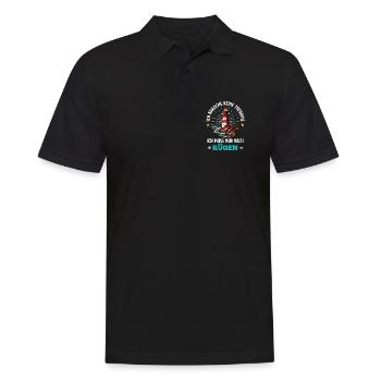 Baltic Sea NEED NO THERAPY NEED ONLY RÜGEN - Men's Polo Shirt - black - Front - Kai (181cm)