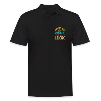 Social Worker Quote Value My Work Not Look Social - Men's Polo Shirt - black - Front - Kai (181cm)