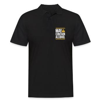 May Contain Alcohol Alkohol Mallorca Saufen JGA - Männer Poloshirt - Schwarz - Vorne - Kai (181cm)