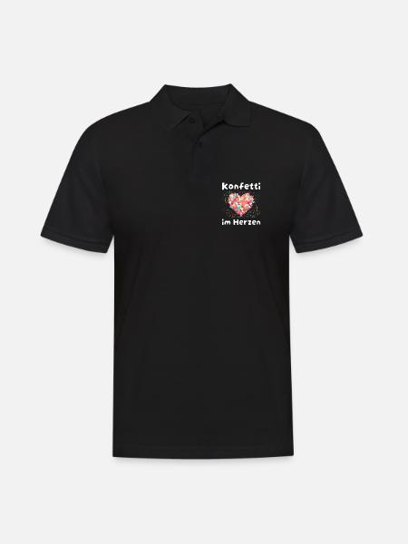 KONFETTI I HJERTET Karneval Karnevalsfest Udsagn - Herre poloshirt - sort