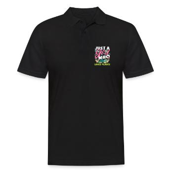 Juste une fille qui aime les plantes - Polo Homme - noir - Devant - Kai (181cm)