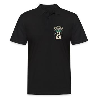Enlèvement drôle d’extraterrestre chat - Polo Homme - noir - Devant - Kai (181cm)