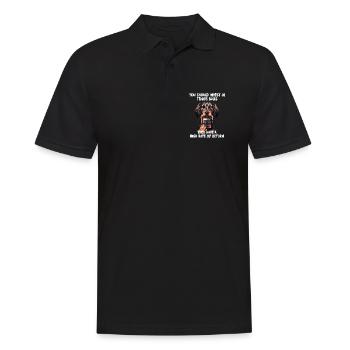 Lustiger Buchhalter investiert in Tennisbälle - Männer Poloshirt - Schwarz - Vorne - Kai (181cm)