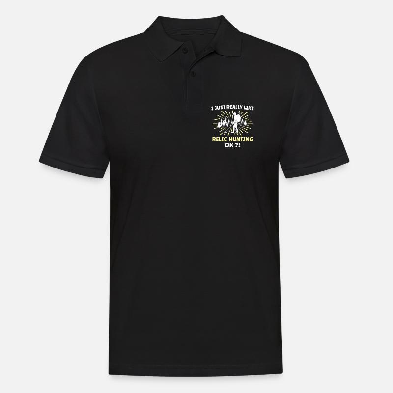 Reliktesucher Sondeln - Männer Poloshirt - Schwarz