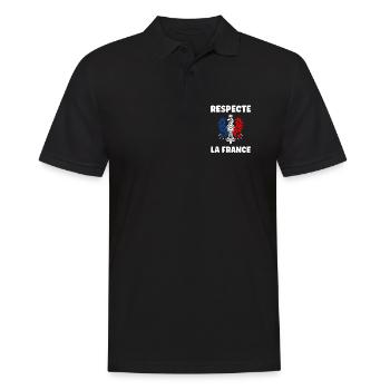Respecte la France Aigle tricolore - Polo Homme - noir - Devant - Kai (181cm)