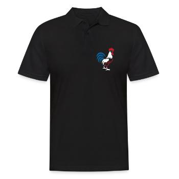 Vibrant blue red rooster - Men's Polo Shirt - black - Front - Kai (181cm)