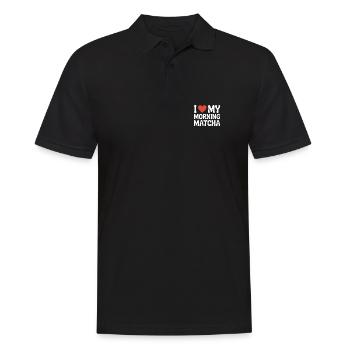 I love my Morning Matcha - Men's Polo Shirt - black - Front - Kai (181cm)