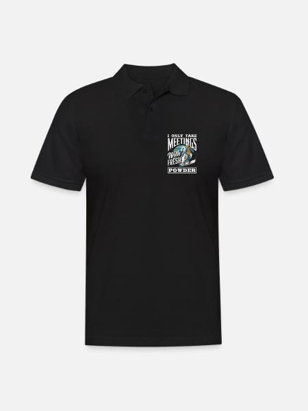 Snowboarding Snowboard Meeting Chairlift - Men's Polo Shirt - black