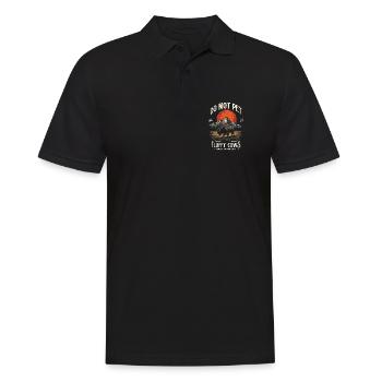 Les bisons vintage ne caressent pas les vaches duveteuses Bizons drôles - Polo Homme - noir - Devant - Kai (181cm)