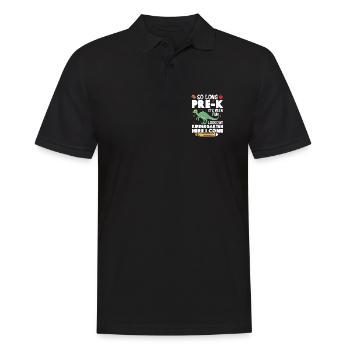 Dinosaurier-Kindergartenkostüm mit - Männer Poloshirt - Schwarz - Vorne - Kai (181cm)