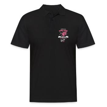 Hobby Horse Chefin Sport-Statement - Men's Polo Shirt - black - Front - Kai (181cm)