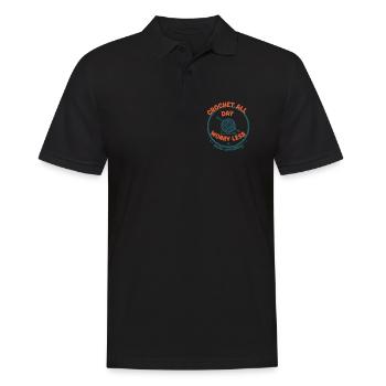 Crochet toute la journée S’inquiéter Moins drôle Amoureux du crochet - Polo Homme - noir - Devant - Kai (181cm)