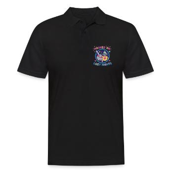 Accro aux nuits douillettes Amant du crochet Drôle - Polo Homme - noir - Devant - Kai (181cm)