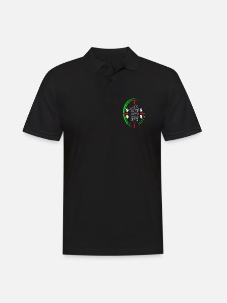 Quattro mori souvenir t-shirt Sardinia with map - Men's Polo Shirt - black