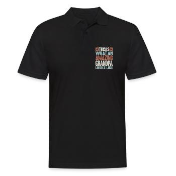 So sieht ein großartiger Opa aus, wenn er stolz ist - Männer Poloshirt - Schwarz - Vorne - Kai (181cm)