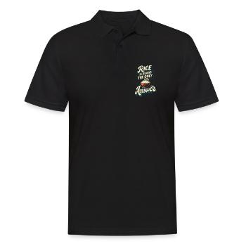 Asia Asian Rice Is Always The Only Answer - Men's Polo Shirt - black - Front - Kai (181cm)