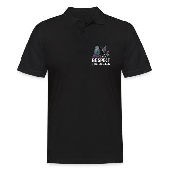 Respect the Locals Tauben Coo - Männer Poloshirt - Schwarz - Vorne - Kai (181cm)