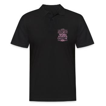 Mon joueur de football préféré m’appelle maman saison - Polo Homme - noir - Devant - Kai (181cm)