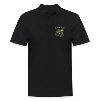 Idée de cadeau drôle sur le mème humoristique de la Tortue - Polo Homme - noir - Devant - Kai (181cm)