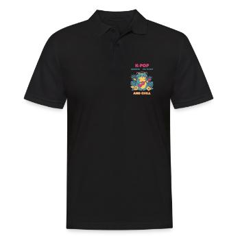 K-POP Groove auf Feel The Beat und Chill Cat - Männer Poloshirt - Schwarz - Vorne - Kai (181cm)