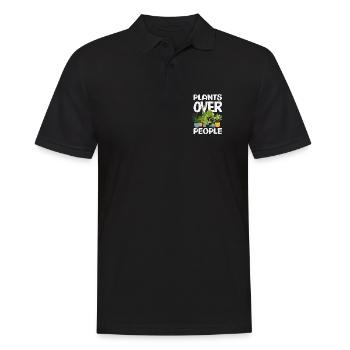Pflanzenliebhaber Over People Succulent Pflanze - Männer Poloshirt - Schwarz - Vorne - Kai (181cm)