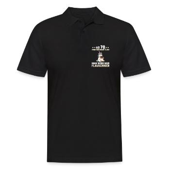 Licorne du 70e anniversaire – On devient encore plus duveteux - Polo Homme - noir - Devant - Kai (181cm)