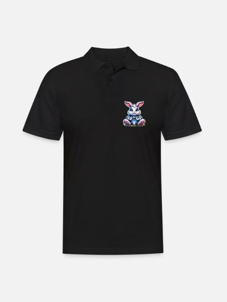 Easter Bunny Gaming Gamer - Men's Polo Shirt - black