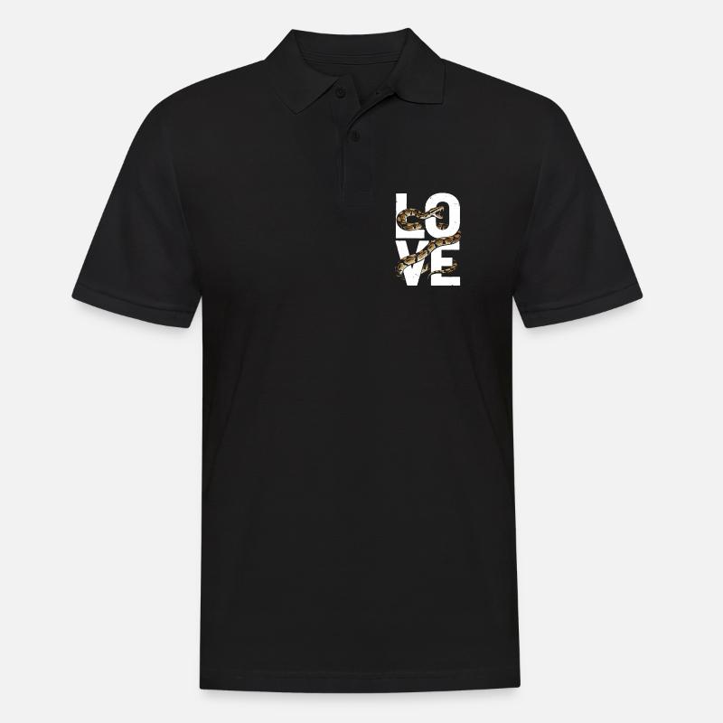 Königspython Schlangen LOVE Terrarium Python - Männer Poloshirt - Schwarz