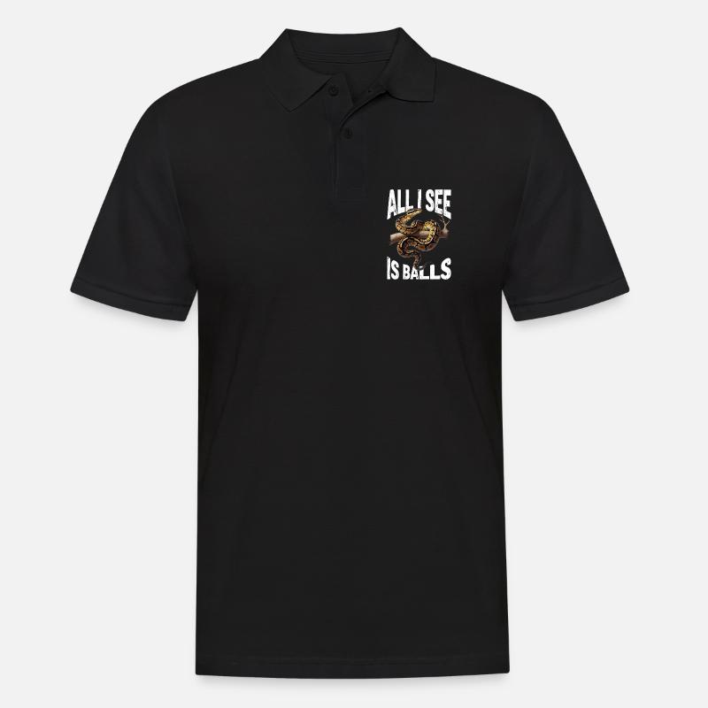 Königspython Schlangen Liebhaber Terrarium Python - Männer Poloshirt - Schwarz