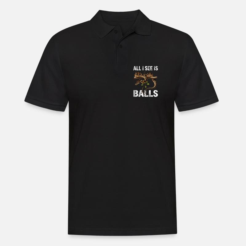 Königspython Schlangen Liebhaber Terrarium Python - Männer Poloshirt - Schwarz