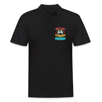 Einfach ein Junge, der Pizza und Gaming liebt - Männer Poloshirt - Schwarz - Vorne - Kai (181cm)