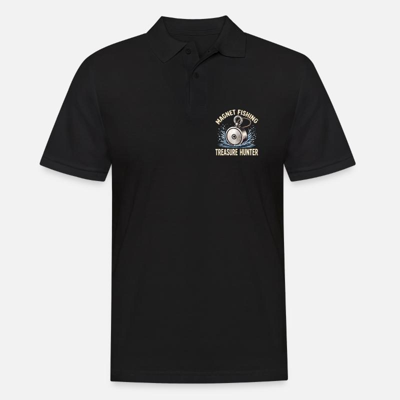 Magnetfischen Schatzjaeger - Männer Poloshirt - Schwarz