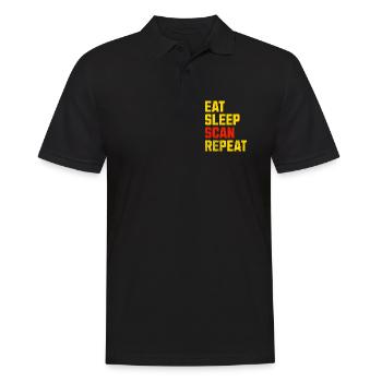 Vendeur de T-shirts cadeaux MANGER SCAN SCAN REPEAT - Polo Homme - noir - Devant - Kai (181cm)