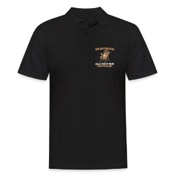 Pensionär Chilliges Quokka im Liegestuhl - Männer Poloshirt - Schwarz - Vorne - Kai (181cm)