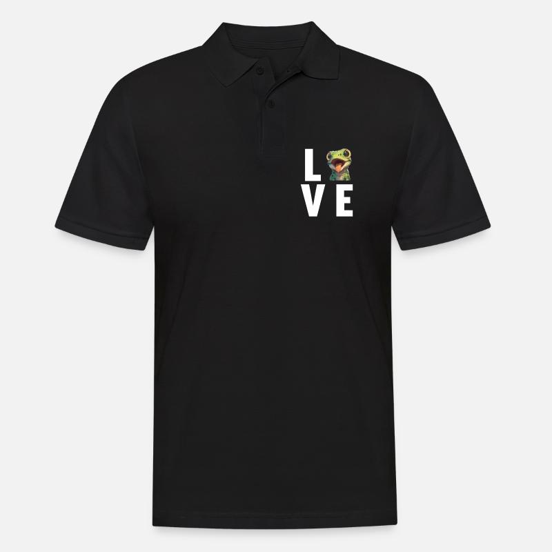 Eidechsen Eidechse - Männer Poloshirt - Schwarz