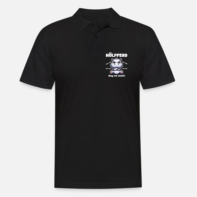 Nölpferd - Männer Poloshirt - Schwarz