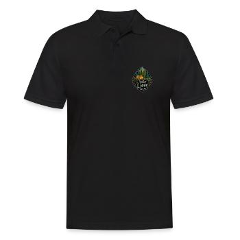 Camping Spruch Natur Liebe Camper Outdoor Geschenk - Männer Poloshirt - Schwarz - Vorne - Kai (181cm)