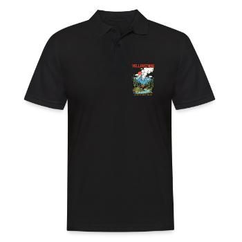 Yellowstone-Nationalpark: Land des Abenteuers - Männer Poloshirt - Schwarz - Vorne - Kai (181cm)