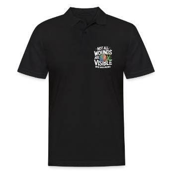 Toutes les blessures ne sont pas visibles – santé mentale - Polo Homme - noir - Devant - Kai (181cm)