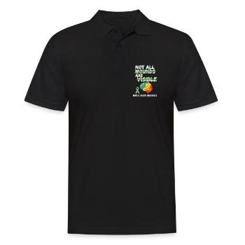 Toutes les blessures ne sont pas visibles – santé mentale - Polo Homme - noir - Devant - Kai (181cm)