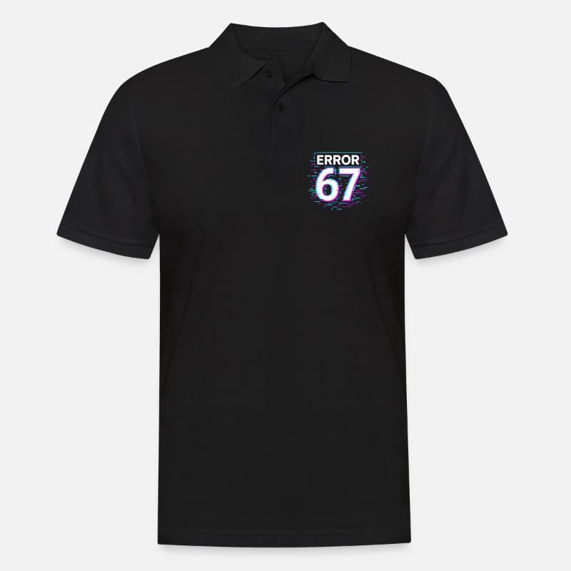 Idea regalo per il meme cibernetico Error 67 Six Seven Glitch - Polo da uomo - nero