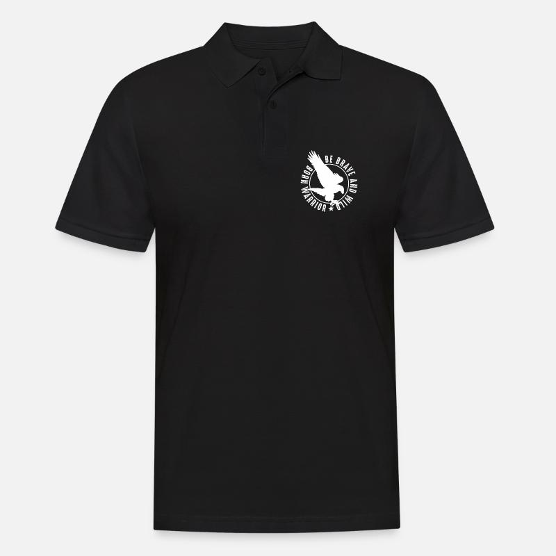 Brave Warrior Eagle Emblem - Men's Polo Shirt - black